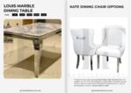Louis Marble Dining Table With Kate Chair Dining Table Chair Home Store UK