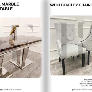 Athena Dining Table with Bentley Chair's Marble Dining Table Home Store UK