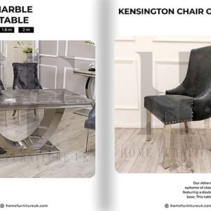 Arial Marble Dining Table With Kensington Chair's Dining Tabel Chair Home Store UK