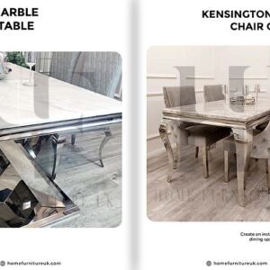 Xavia Dining Table with Kensington Chair's Marble Dining Sets Home Store Uk