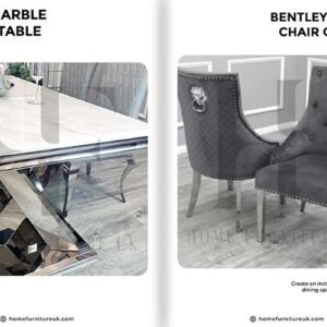 Xavia Dining Table with Bentley Chair's Marble Dining Table Home Store UK