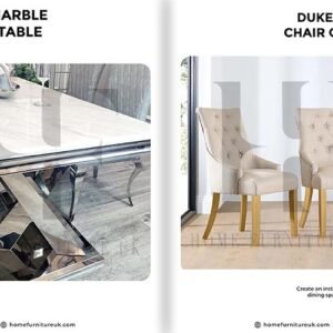 Xavia Dining Table With Duke Chair’s Marble Dining Table Home Store UK