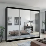 Chicago Black 3 Door 250cm Wardrobe ﻿ Wardrobe Home Store UK