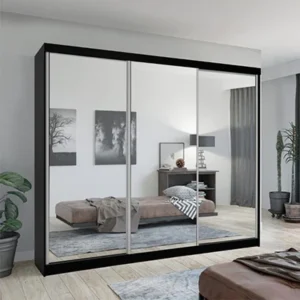 Chicago Black 3 Door 250cm Wardrobe ﻿ Wardrobe Home Store UK