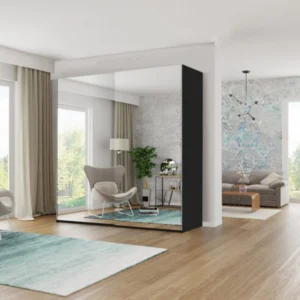 ETNA BLACK WARDROBE ﻿ Wardrobe Home Store UK