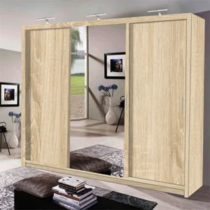Miami Oak 3 Door 250cm Wardrobe ﻿ Wardrobe Home Store UK