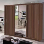Miami Walnut 3 Door 250cm Wardrobe ﻿ Wardrobe Home Store UK