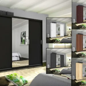 Miami White 3 Door 250cm Wardrobe ﻿ Wardrobe Home Store UK