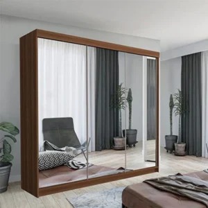 Chicago Walnut 3 Door 250cm Wardrobe ﻿ Wardrobe Home Store UK