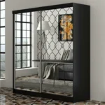 Luxurious Elegance Black Wardrobe - 150cm/200cm
