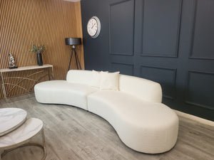 Miami Curved Cinema Boucle Sofa Sofa & Sofa Bed Home Store UK