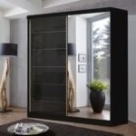 Forever Sliding Wardrobe (Black) -Sliding Wardrobe With Lights - Home Store UK