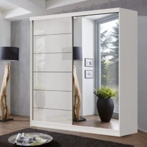 Forever Sliding Wardrobe (White) -Sliding Wardrobe With Lights - Home Store UK