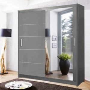 Forever Sliding Wardrobe (Grey) - Sliding wardrobes With Lights - Home Store UK