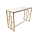 Geo Gold Console Table With Polar White Sintered Top Console Tables Home Store UK
