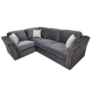 Lincoln 4 Piece Corner Sofa, Grey - Fabric Sofa - Home Store UK