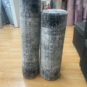 Grey Textured Border Runner Rug - Rugs - Home Store UK