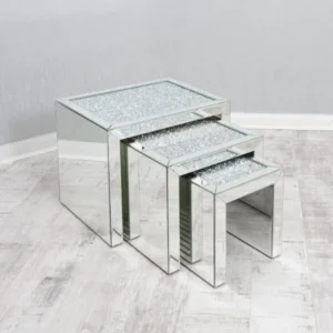 Nydia Diamond Crush Table Nest | Side Table | Home Store UK