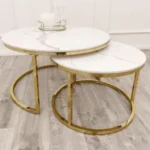 Marble Nest Of Tables With Gold Legs | Side Table | Home Store UK