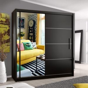 Outlook Sliding Wardrobe (Black) Wardrobe Home Store UK