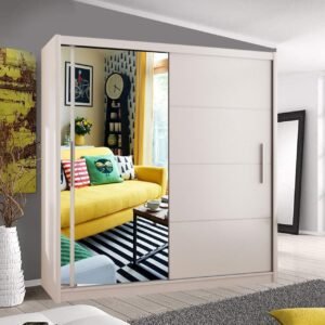 Outlook Sliding Wardrobe (White) Wardrobe Home Store UK