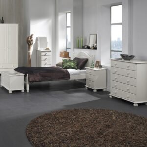 Bramwell 5 Drawer Narrow Chest in White - Chest Of Drawer - Home Store UK