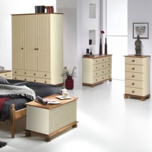 Bramwell 5 Drawer Narrow Chest in Cream/Pine - Chest of Drawer - Home Store UK