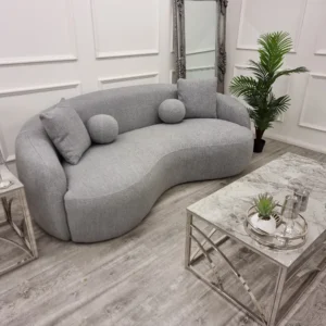 The Wave Boucle Sofa - Grey - Fabric Sofa - Home Store UK