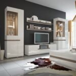 Bliss Living Wide TV Unit in White with a Truffle Oak Trim - TV Stands - Home Store UK