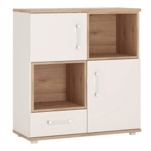 Alice 2 Door 1 Drawer Cupboard with 2 Open Shelves with Opalion Handles - Cupboard - Home Store UK