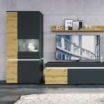 Luci 1 Door 2 Drawer 150/180cm wide TV Unit (including LED lighting) in Platinum and Oak - TV Stands - Home Store UK