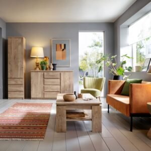 Lake 2 Door 4 Drawer Sideboard in Oak? White - Sideboards - Home Store UK