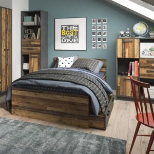 Oscar Single Bed in Walnut - Wardrobe - Home Store UK