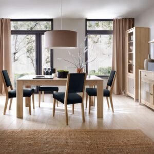 Avery 1 Door 2 Drawer Cabinet in Jackson Hickory Oak and Rattan Effect - Display Cabinets - Home Store UK