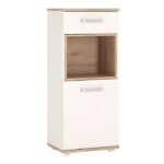 Alice 1 Door 1 Drawer Narrow Cabinet with Lilac Handles - Cabinet - Home Store UK