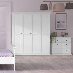 Harris Wardrobe with 4 Doors in White Wardrobe Home Store UK