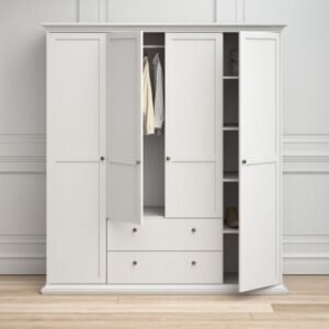 Harris Wardrobe with 4 Doors and 2 Drawers Wardrobe Home Store UK
