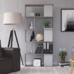 Summer Open Bookcase 4 Shelves in Concrete and White - Bookcase - Home Store UK