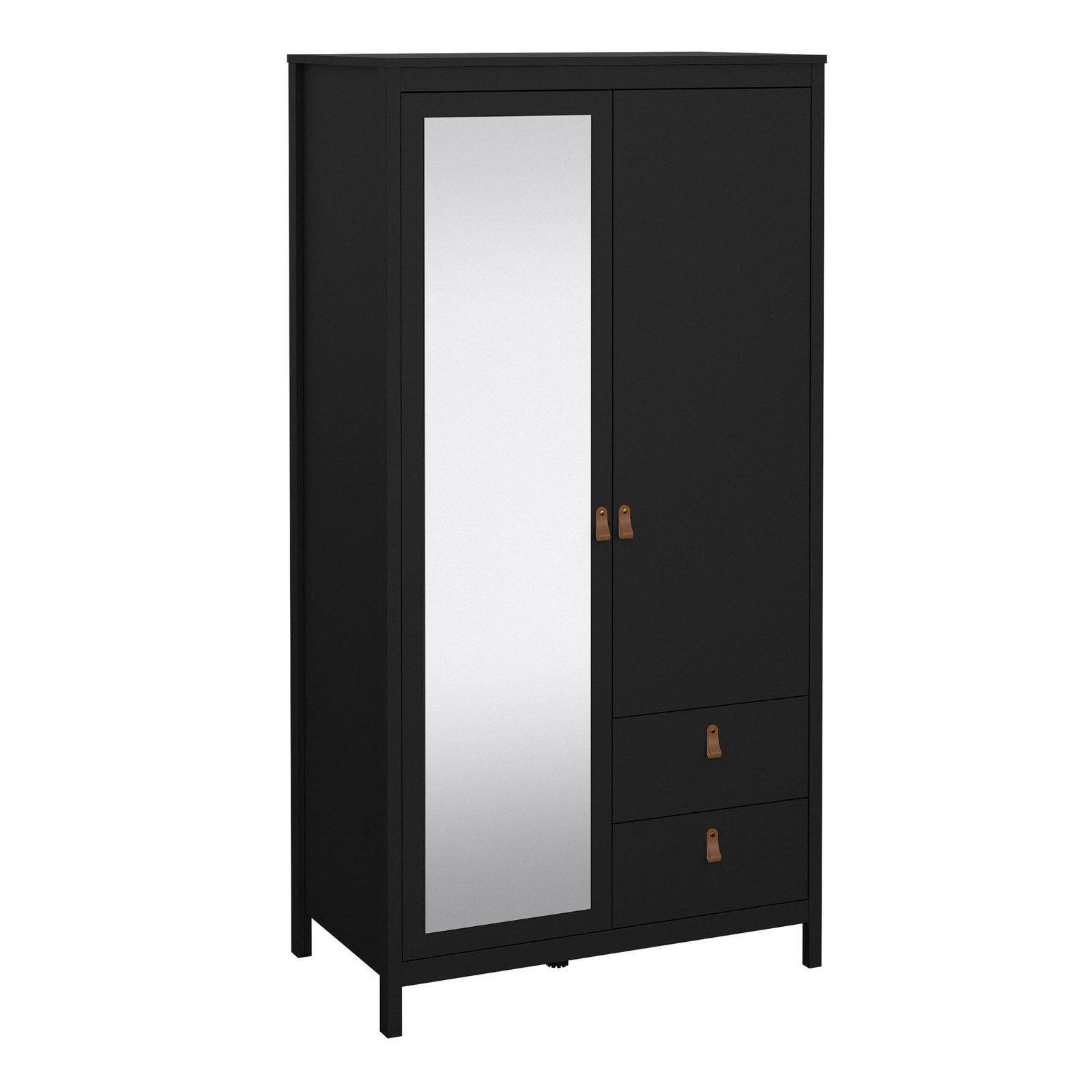 Poppy Wardrobe with 1 Door 1 Mirror Door 2 Drawers in Matt Black Wardrobe Home Store UK Poppy Wardrobe with 1 Door 1 Mirror Door 2 Drawers in Matt Black Wardrobe Home Store UK