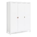 Poppy Wardrobe with 3 Doors in White Wardrobe Home Store UK