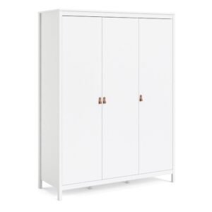 Poppy Wardrobe with 3 Doors in White Wardrobe Home Store UK