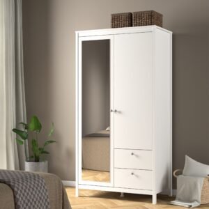 Remington Wardrobe with 1 Door 1 Mirror Door 2 Drawers Wardrobe Home Store UK