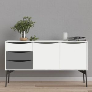 Ella Sideboard 2 Doors 3 Drawers in Grey and White - Sideboards - Home Store UK