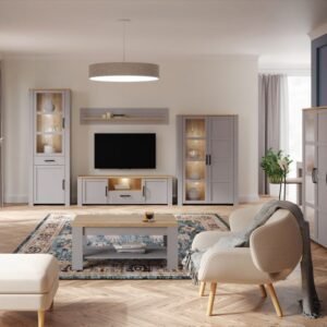 Taylor 2 Door Display Cabinet in Riviera Oak - Display Cabinets - Home Store UK