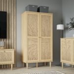 Claire 2 Door Display Cabinet in Rattan - Display Cabinets - Home Store UK