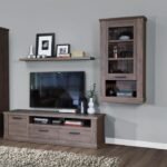 Carol 1 Door Wall Display Cabinet in Tabak Oak - Display Cabinets - Home Store UK