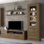 Carol 2 Door 1 Drawer 3 Shelve Narrow Display Cabinet in Tabak Oak - Display Cabinets - Home Store UK