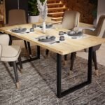 Thompson Dining Table in Bartex Oak Marble Dining Table Home Store UK