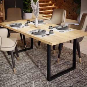 Thompson Dining Table in Bartex Oak Marble Dining Table Home Store UK