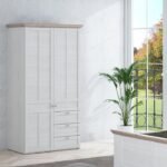 Maddox 2 Door Wardrobe in Snowy Oak/Oak Nelson ﻿ Wardrobe Home Store UK